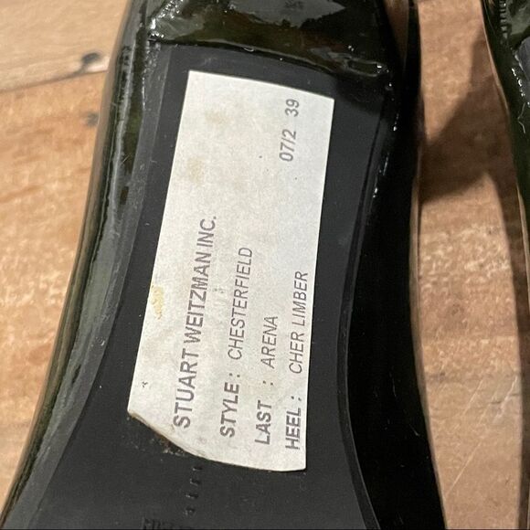 Stuart Weitzman Chesterfield Dark Green Patent Leather Heels With Bows Size 6 - Picture 8 of 11